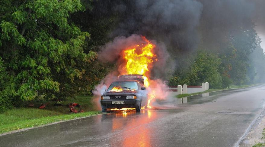 dreaming of a car catching fire